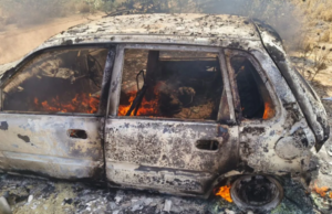 बाड़मेर रोड पर भाण्डू गांव के पास कार में भीषण आग, चालक संदिग्ध हालात में जिंदा जला