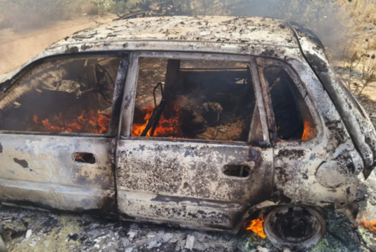 बाड़मेर रोड पर भाण्डू गांव के पास कार में भीषण आग, चालक संदिग्ध हालात में जिंदा जला