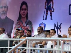 उप मुख्यमंत्री अरुण साव ने की खिलाड़ियों की हौसला अफजाई, मैच देखने पहुंचे हॉकी स्टेडियम