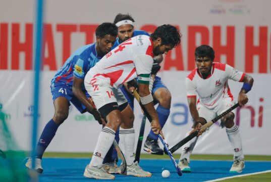 छत्तीसगढ़ हॉकी लीग के 7वें मैच में मैनपाट टाइटन्स ने राजधानी रॉयल्स को 5-2 से हराया