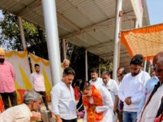 विधायक रिकेश सेन द्वारा मातारानी के शारदीय नवरात्र उत्सव हेतु भव्य डोमशेड निर्माण हेतु किया गया भूमिपूजन