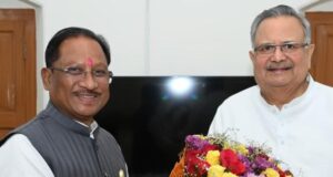 मुख्यमंत्री विष्णु देव साय ने विधानसभा अध्यक्ष डॉ. रमन सिंह से की सौजन्य मुलाकात