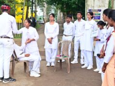 सेवा संकल्प अभियान के तहत नुक्कड़ नाटक और रंगोली से विद्यार्थियों ने दिया जागरूकता एवं राष्ट्र निर्माण का संदेश